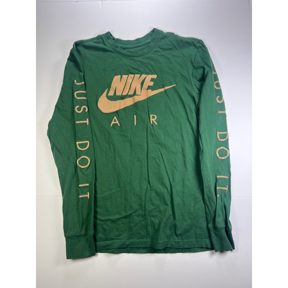 Nike Long Sleeve T-Shirt Mens Small Green Nike Air Just Do It Graphic Tee